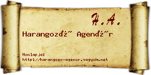 Harangozó Agenór névjegykártya